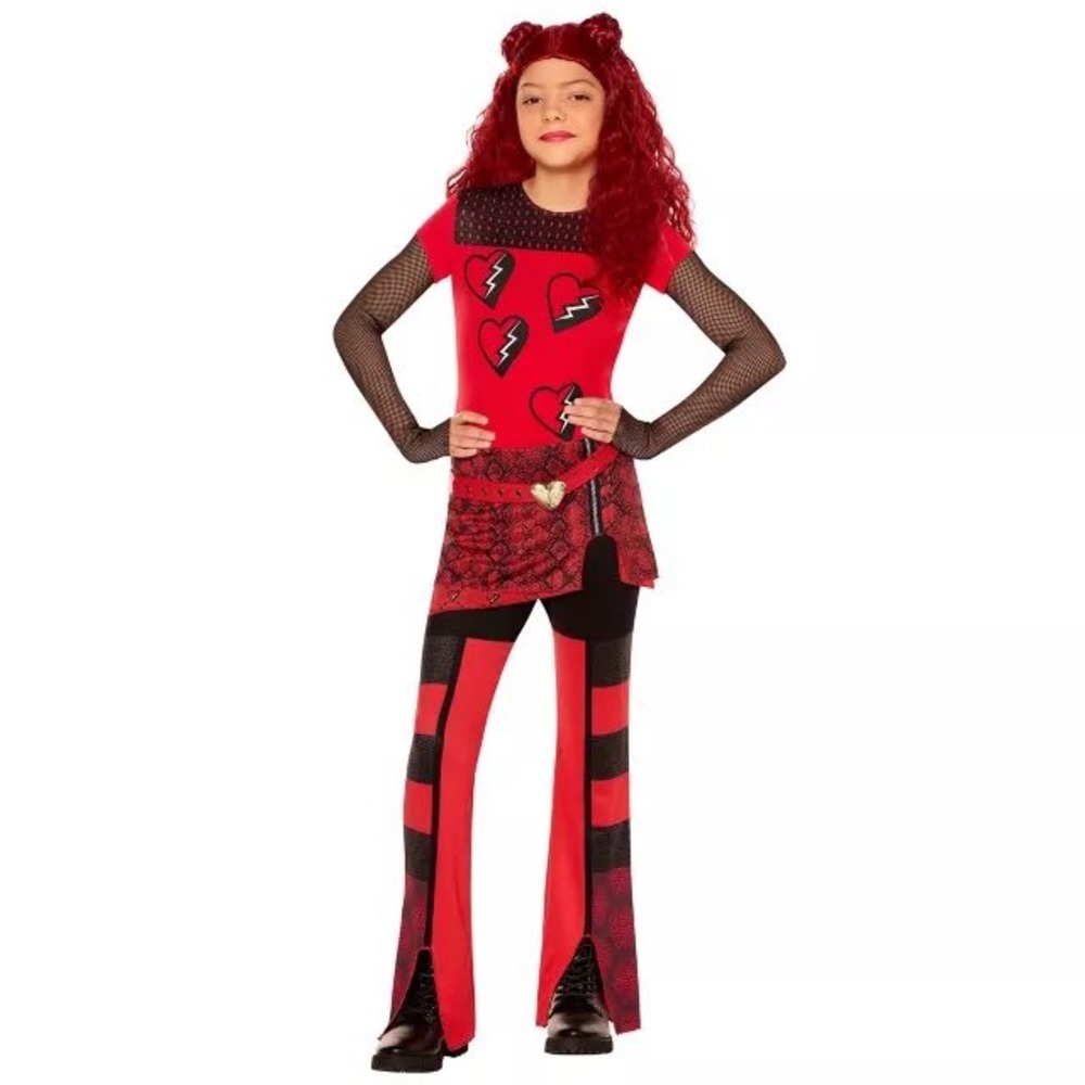Disney Descendants The Rise of Red Costume Kids Large 10-12 Red Heart Outfit